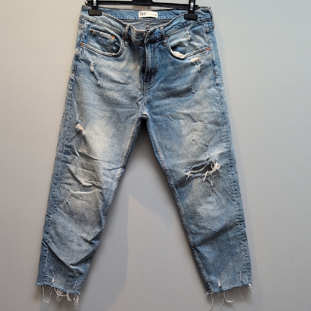 Distressed Blue Jeans